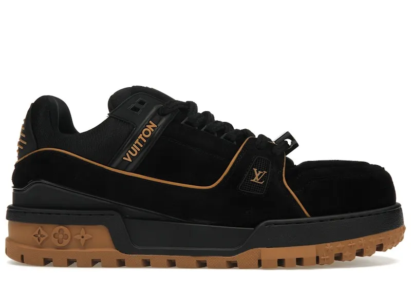 Louis Vuitton Trainer Maxi Black Brown Suede (1ABM30)
