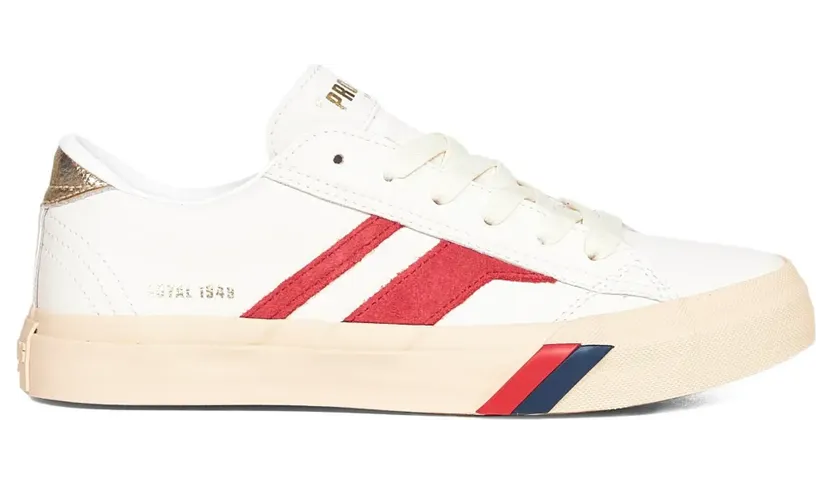 Pro-Keds Gestreifte Royal Classic Sneakers – Weiß (RC226SLWWH00010)