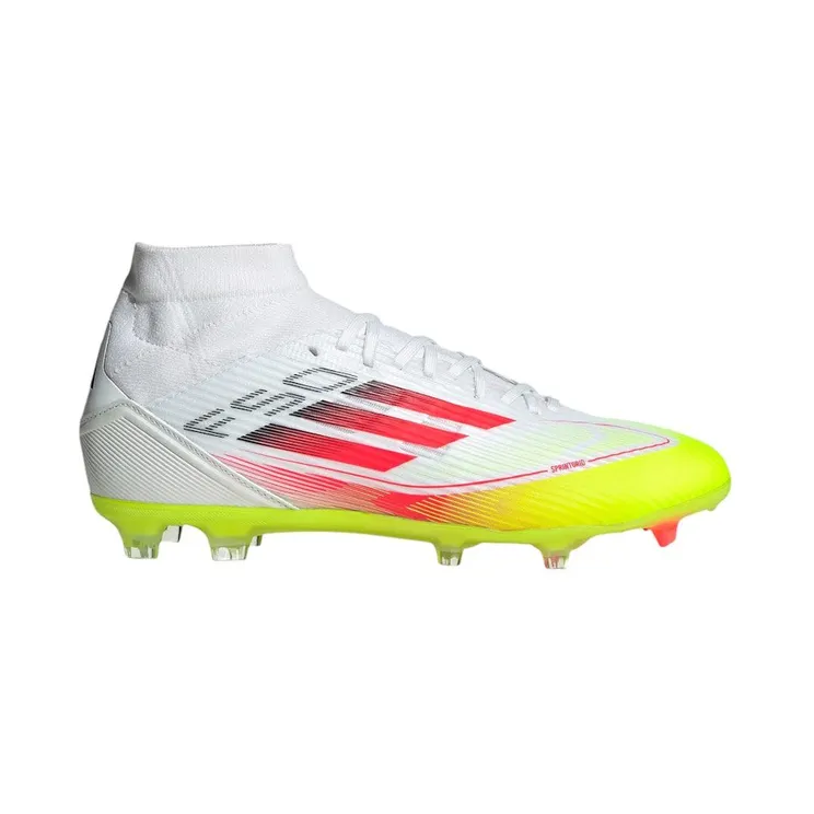 adidas F50 League Mid-Cut FG/MG Cloud White Lucid Red Solar Yellow (IE1459)