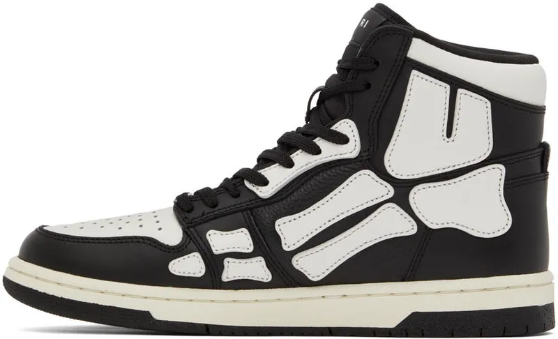 AMIRI Black & White Skel High Top Sneakers (PF22WFS002-004)