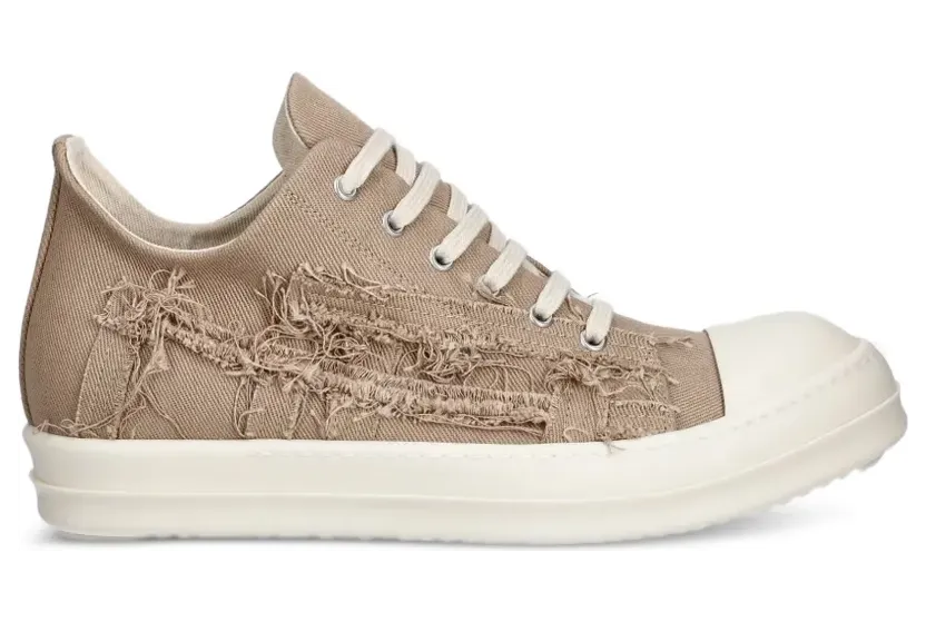 Rick Owens Drkshdw Gerafelde met veters “Black” (DU01F4802SLASH)