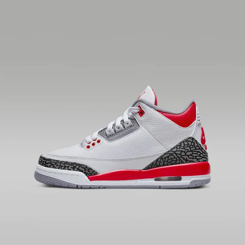 Air Jordan 3 Retro GS Fire Red 2022 “White / Black / Cement Grey / Fire Red” (DM0967-160)