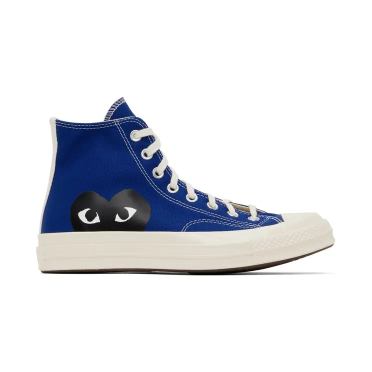 Comme des Garçons Play Grey Converse Edition Half Heart Chuck 70 High Sneakers (K122)
