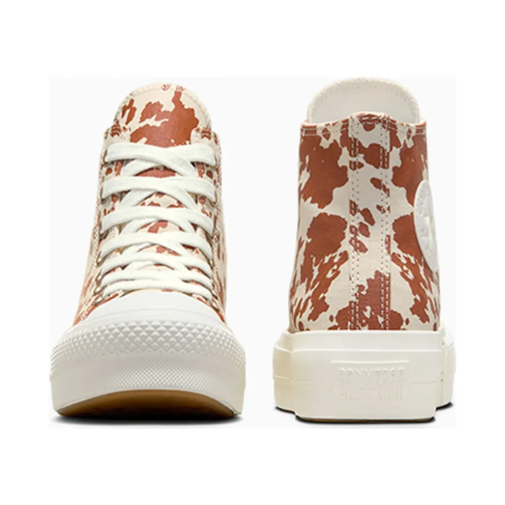 Converse Chuck Taylor All Star Lift Platform Animal Print Egret/Brown/Gold (A10141C)