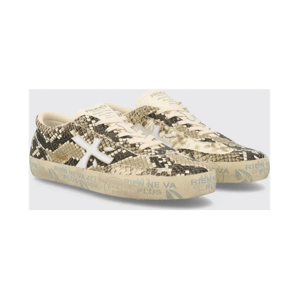 Premiata David Python-Print Leather with Contrast Logo Multicolor (DAVIDD8099)