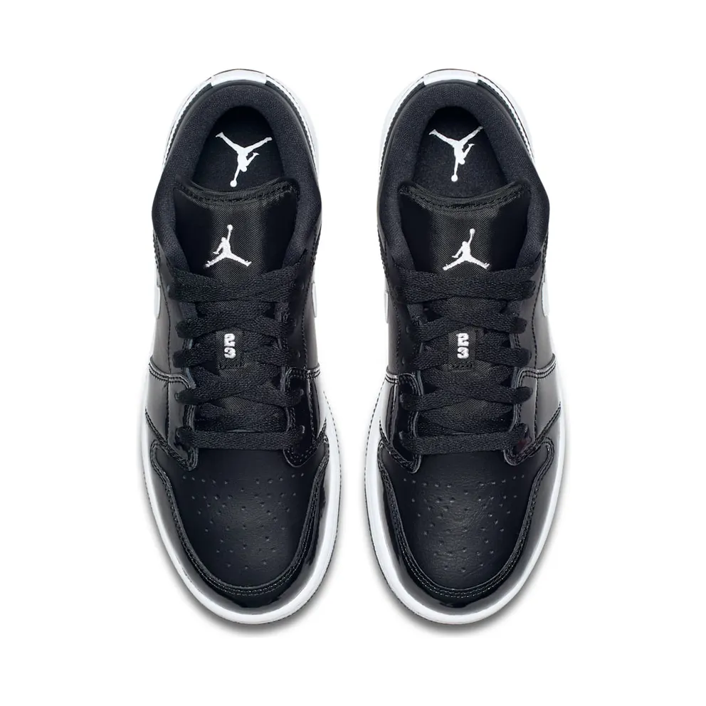 Jordan 1 Low Black Patent White (GS) Black/White-White (553560-002)