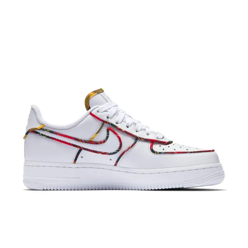 Nike Air Force 1 Low Tartan White (W) White/University Red-Amarillo (AV8218-100)