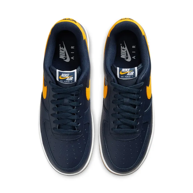 Nike Air Force 1 Low Michigan Obsidian/White-Gum Medium Brown-University Gold (CI0057-400)