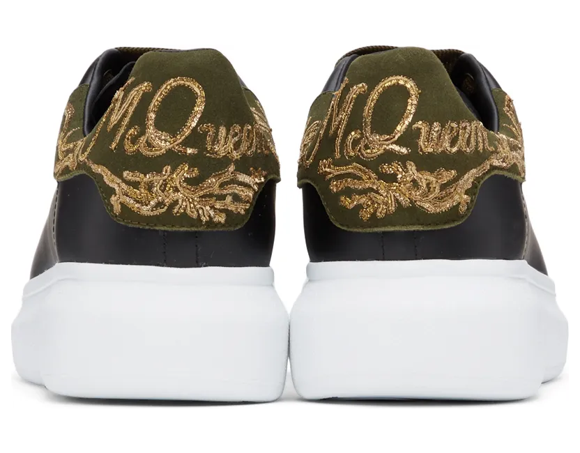 Alexander McQueen Black & Khaki Oversized Larry Sneakers (688524WIBN1) (2)