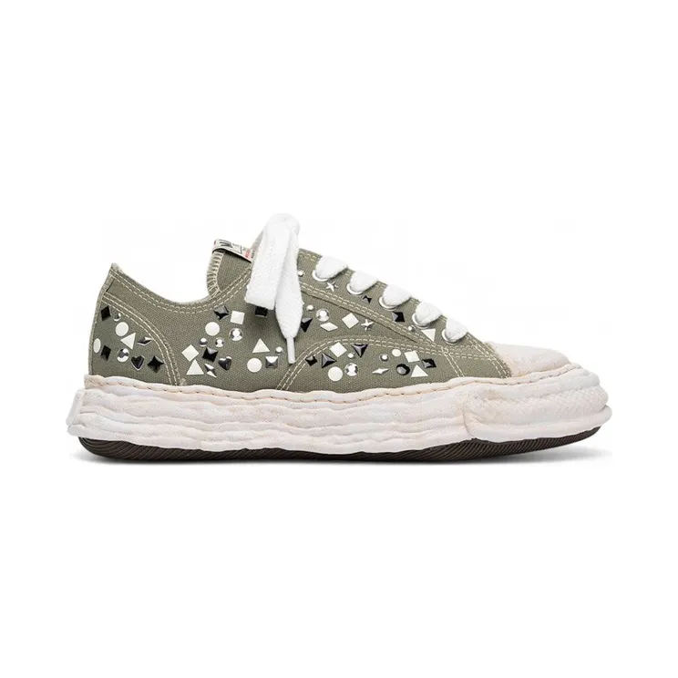 Maison Mihara Yasuhiro Peterson 23 OG Sole Embellished Canvas Low Green (A16FW724-GREEN)