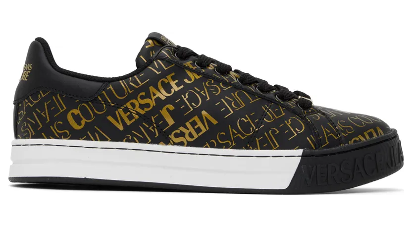 Versace Jeans Couture Black & Gold Court 88 Sneakers (E73YA3SK4 EZP016)