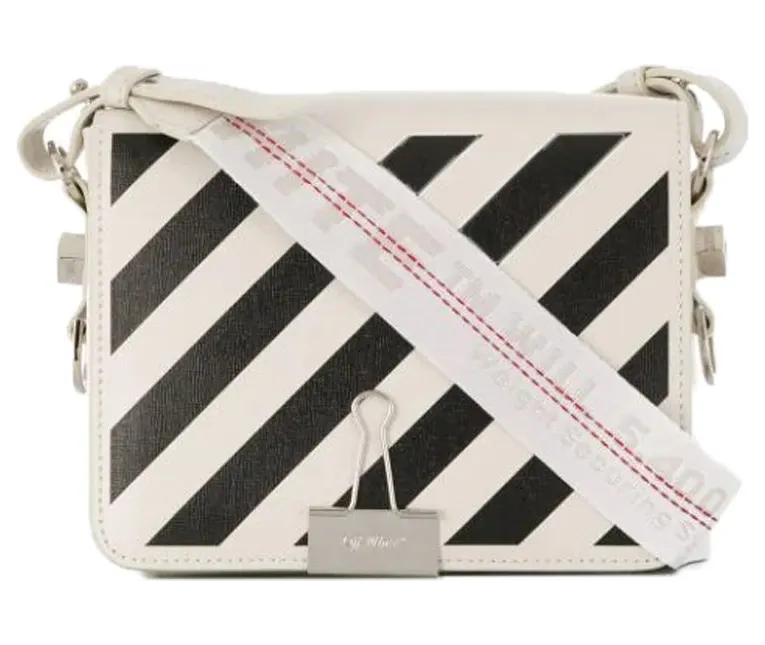 Off-White Diag Binder Clip Crossbody Bag White Black (OWNA011F194230720210)