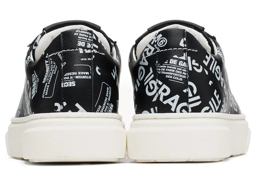 MM6 Maison Margiela Kids Black All Over Logo Sneakers (70338) (2)
