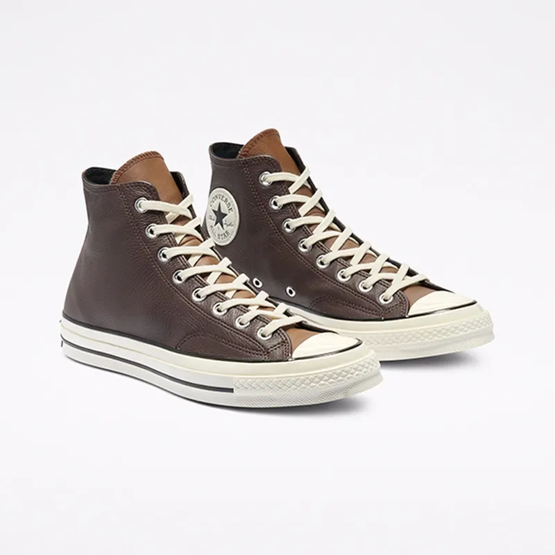 Converse Chuck 70 Leather High ‘Colorblock – Dark Root Brown’ Dark Root/Clove Brown/Egret (169582C)