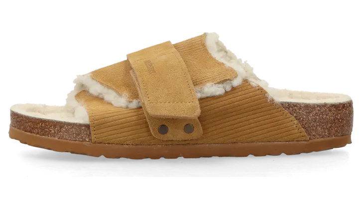 Birkenstock Kyoto Shearling Suede Leather/Fur “Corduroy Cork Brown” – 1028178