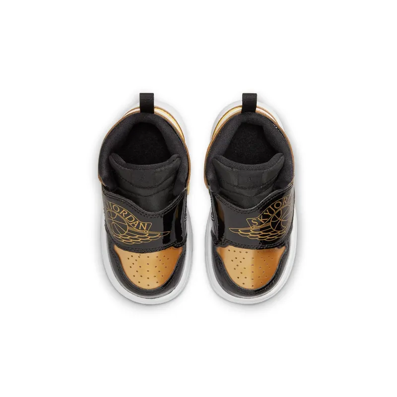 Sky Jordan 1 Mid Black Metallic Gold White (DV6068-071)