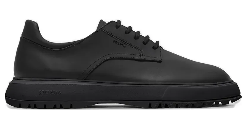 Referenc Derby leren met rubberen zool “Black” (243103)