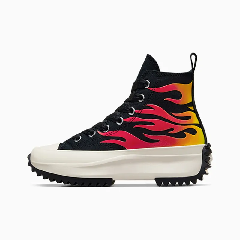 Converse Run Star Hike Platform Flames Black/White/Enamel Red (A08766C)