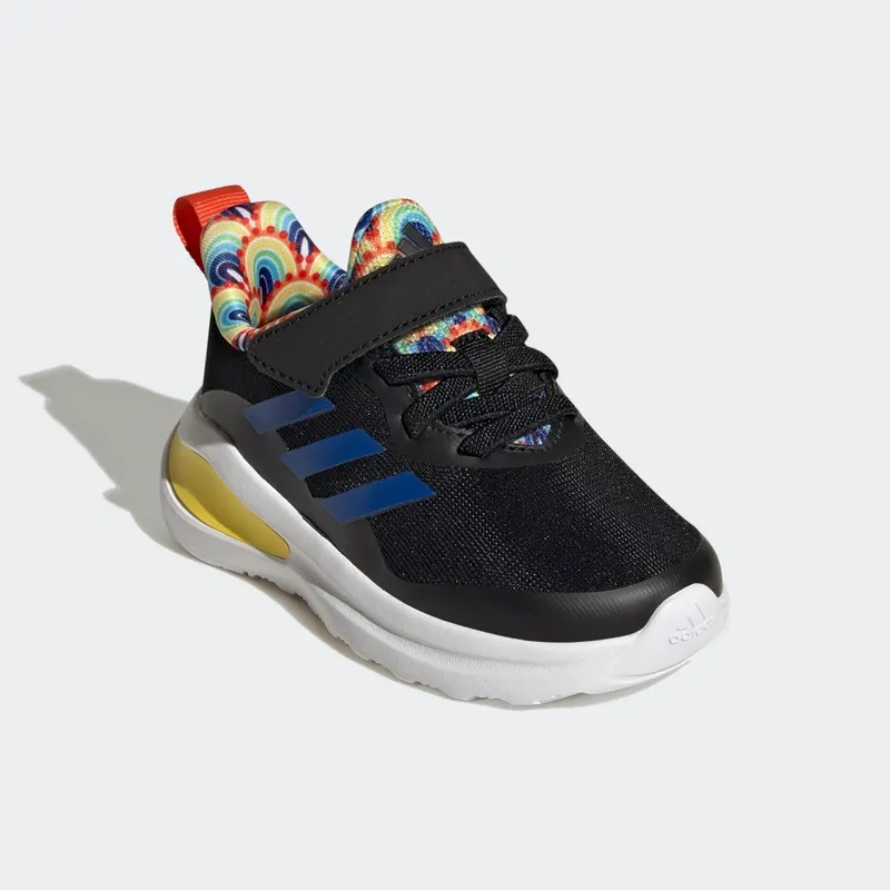 Adidas FortaRun Sport Running Elastic Lace and Top Strap Core Black / Royal Blue / Impact Yellow (HR1452)