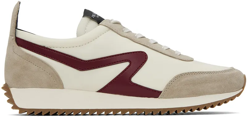 rag & bone Off-White & Burgundy Retro Runner (MGF22FF001PU1)