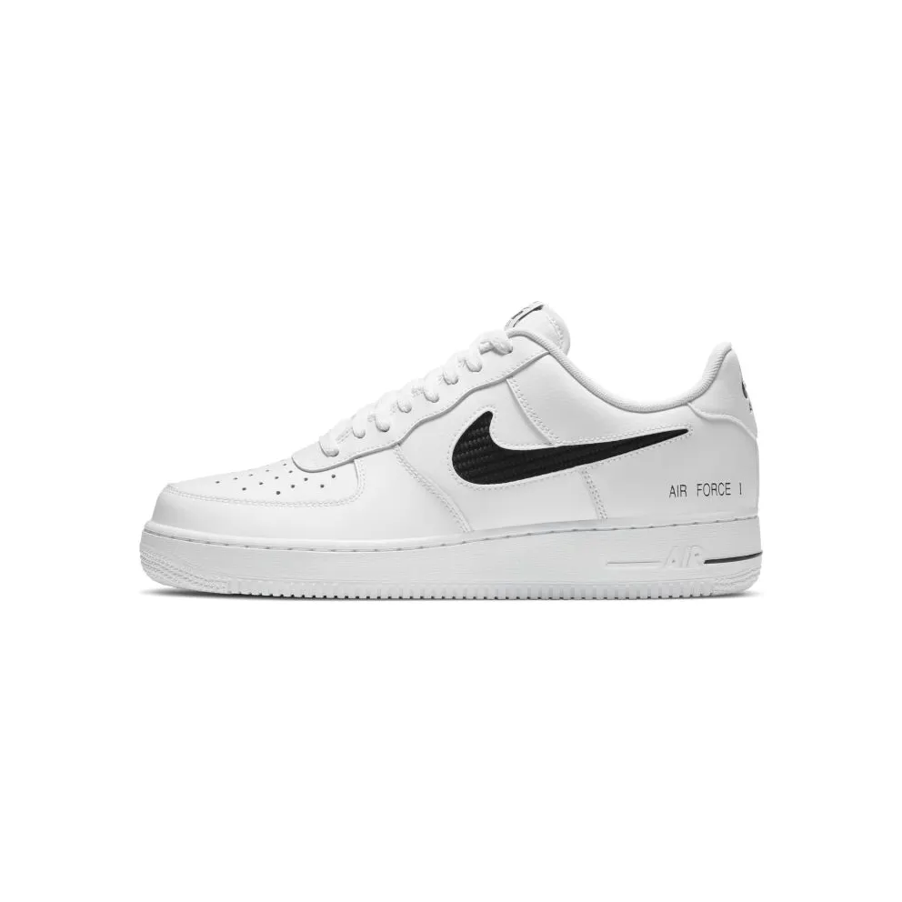 Nike Air Force 1 Low Cut Out Swoosh White Black White/Black-White (CZ7377-100)