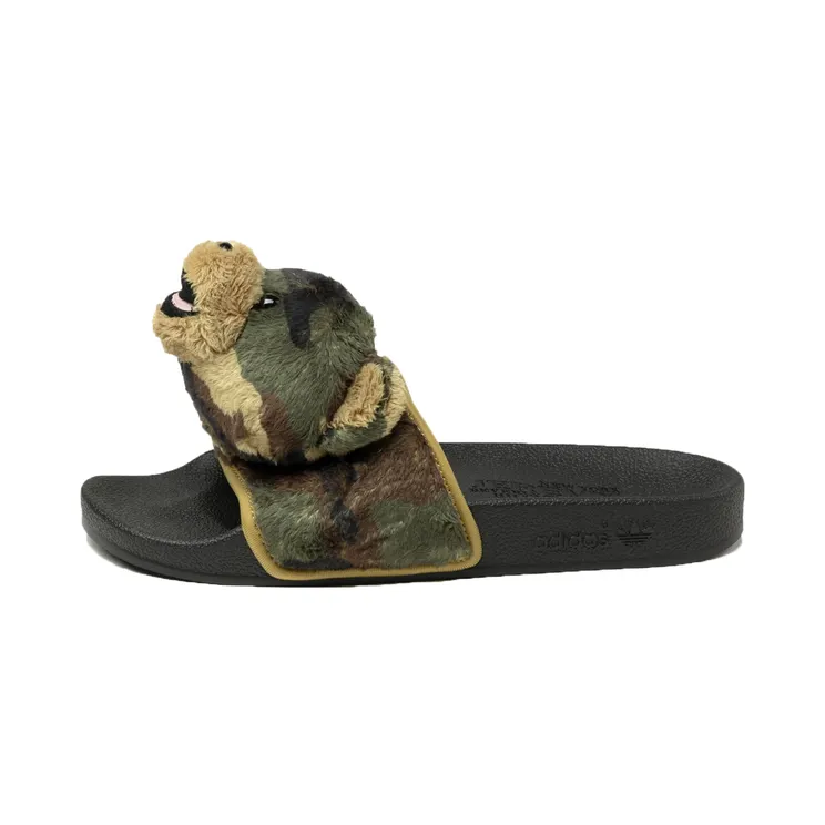 adidas JS Adilette Jeremy Scott Teddy Camo – “Black” (H02882)