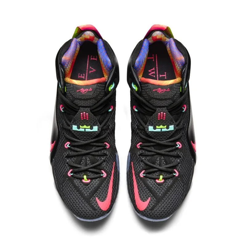Nike LeBron 12 Data Black/Bright Mango-Hyper Punch-Volt (684593-068)