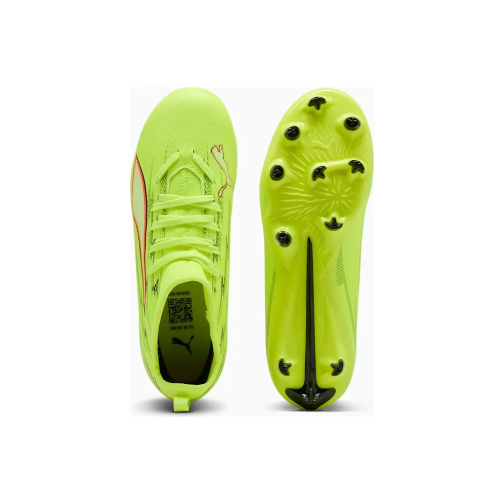 Puma Ultra 6 Match FG/AG Jr Yellow Alert Black Glowing Red Lime Squeeze (108701-01)