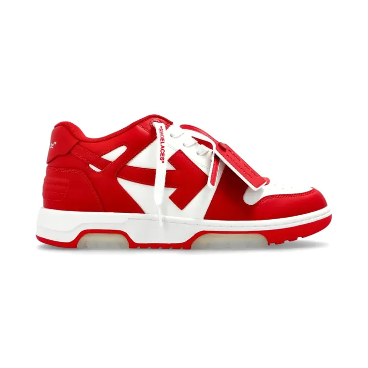 Off-White Out Of Office met pijldetail “Red” (OMIA189S26LEA0022127)