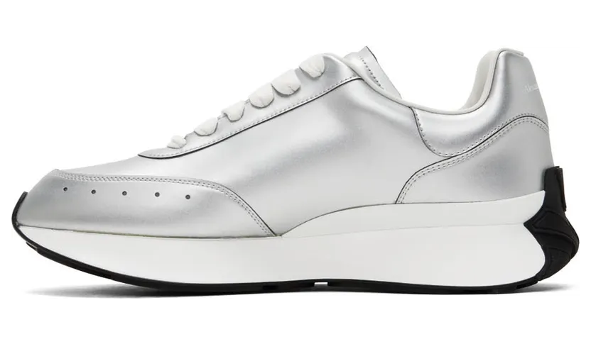 Alexander McQueen Silver Sprint Runner Sneakers (711104W4SL4) (3)