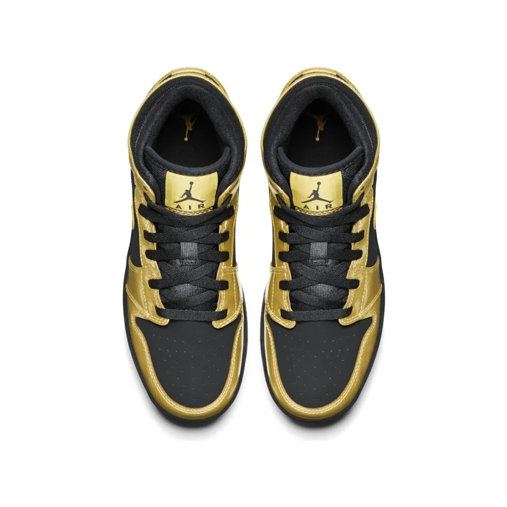 Jordan 1 Mid Metallic Gold Coin Black (GS) Metallic Gold Coin/Black (555112-905)