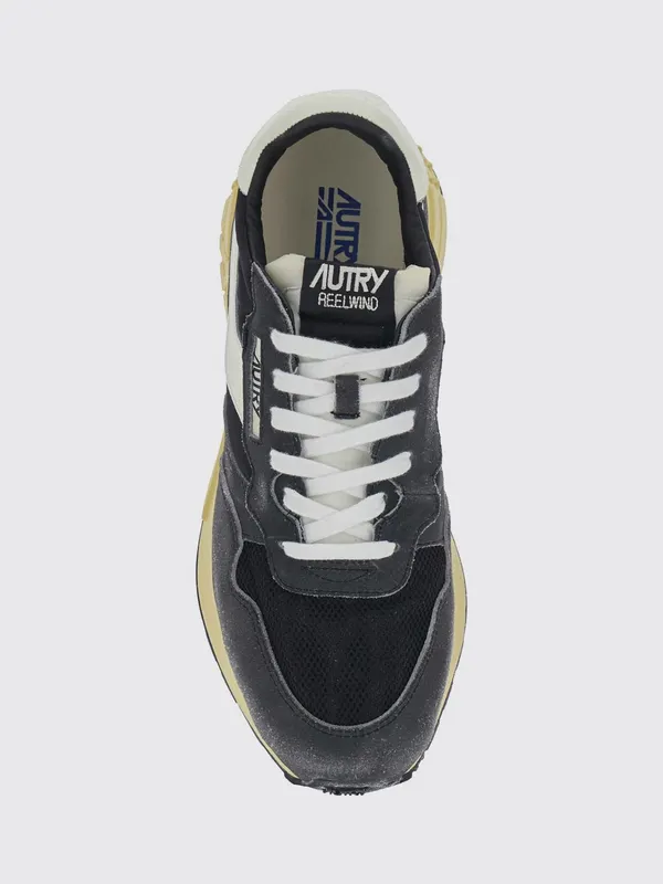Autry Reelwind in Leather and Nylon with Worn Effect Black 1 (WWLMQ07S)