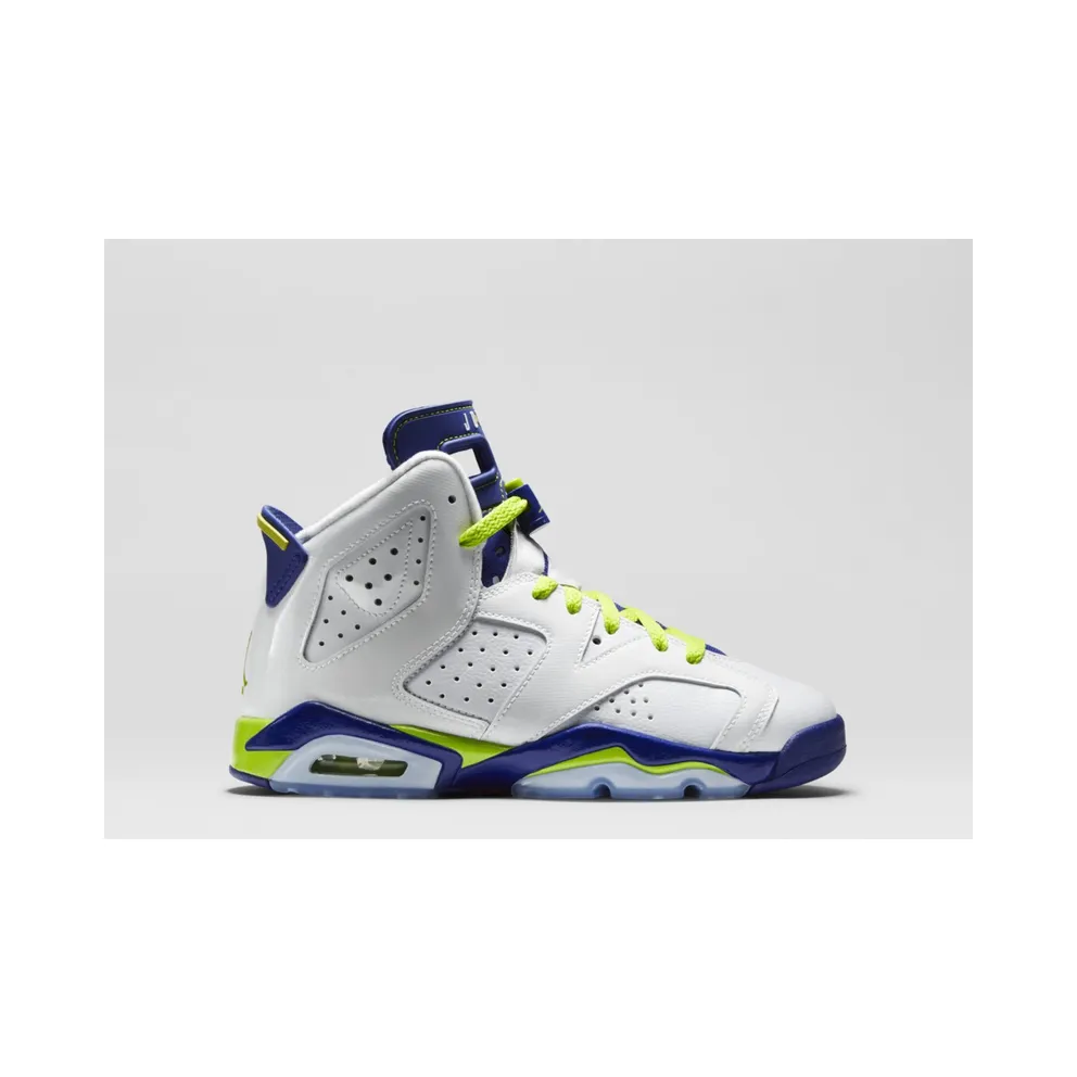Jordan 6 Retro Fierce Green (GS) White/Frc Grn-Dp Royal Bl-Hypr Pnk (543390-108)
