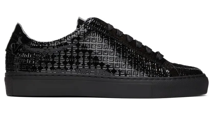 Givenchy Black 4G Patent Leather Urban Street Low Sneakers (BE0003E17W)
