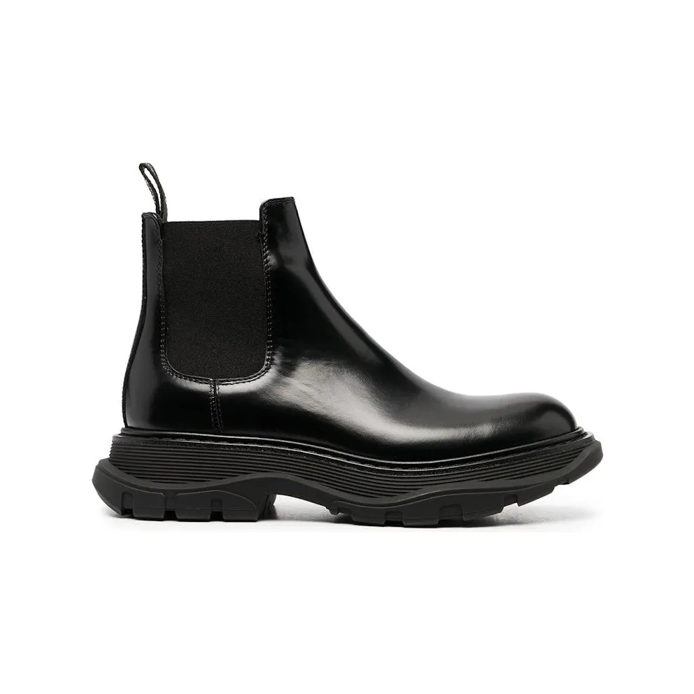 Alexander McQueen Chunky Sole Chelsea Boots Black (641837WHZ841000)