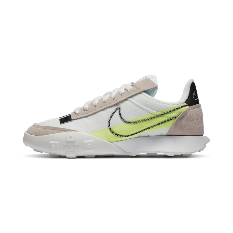 Nike Waffle Racer 2X “Summit White / Volt / Chrome / Black” (DC4467-100)