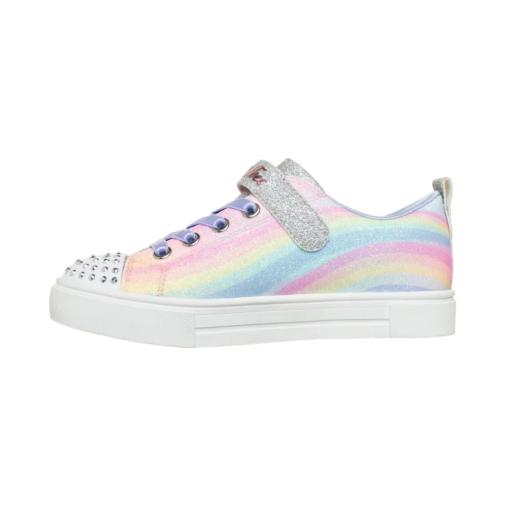 Skechers Twinkle Toes: Twinkle Sparks “Ombre Love Sneaker Silver” (314823LSMLT)