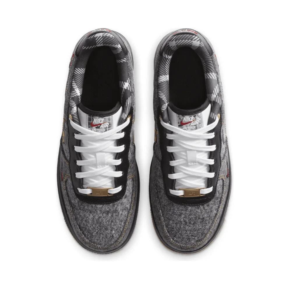 Nike Air Force 1 Low Remix Black (GS) Black/Multi-Color-White-Metallic Gold (DB1976-001)