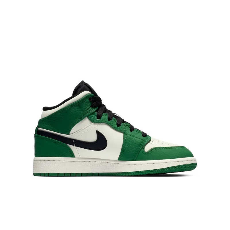 Jordan 1 Mid Pine Green (GS) Pine Green/Sail-Black (BQ6931-301)