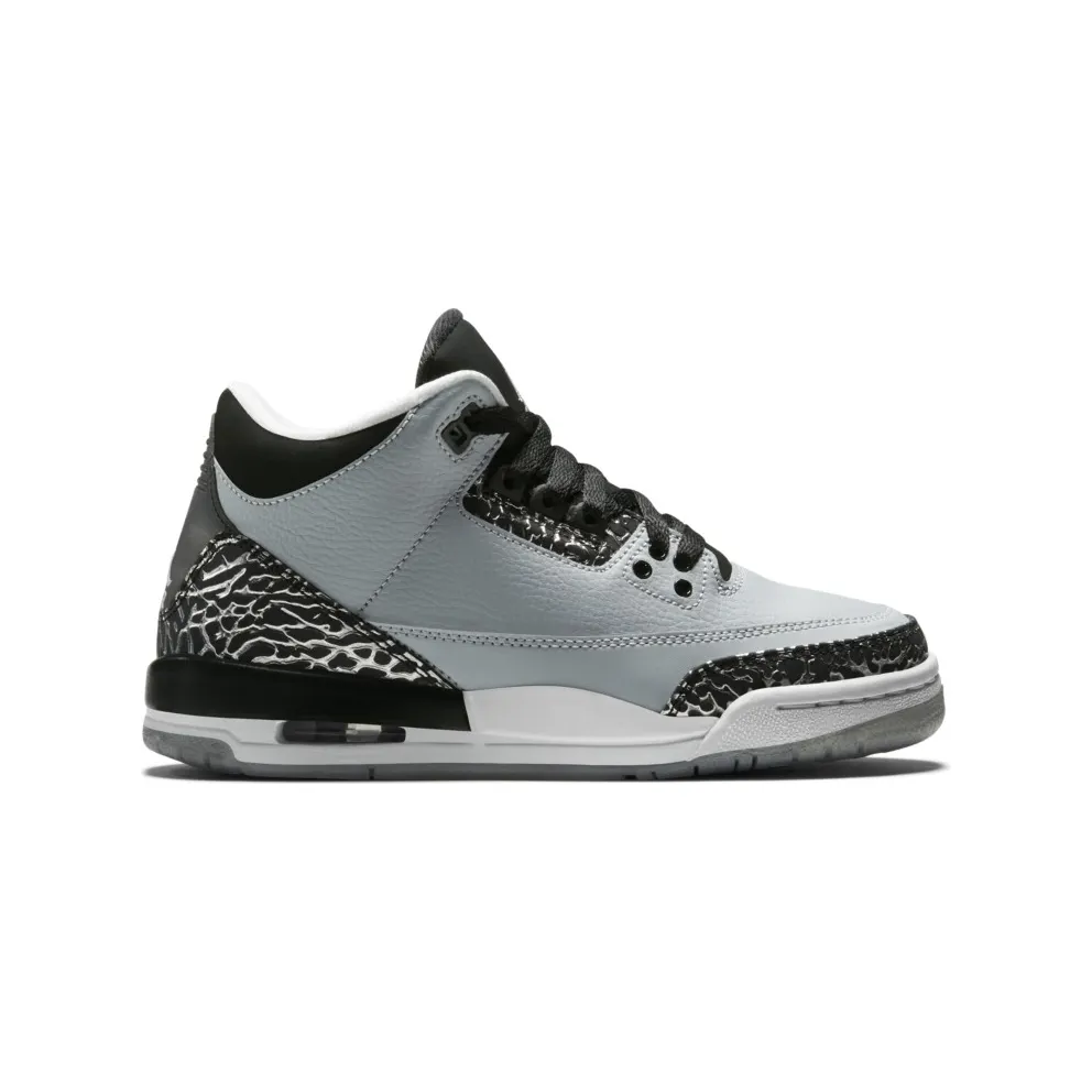 Jordan 3 Retro Wolf Grey (GS) Wolf Grey/Metallic Silver-Black (398614-004)