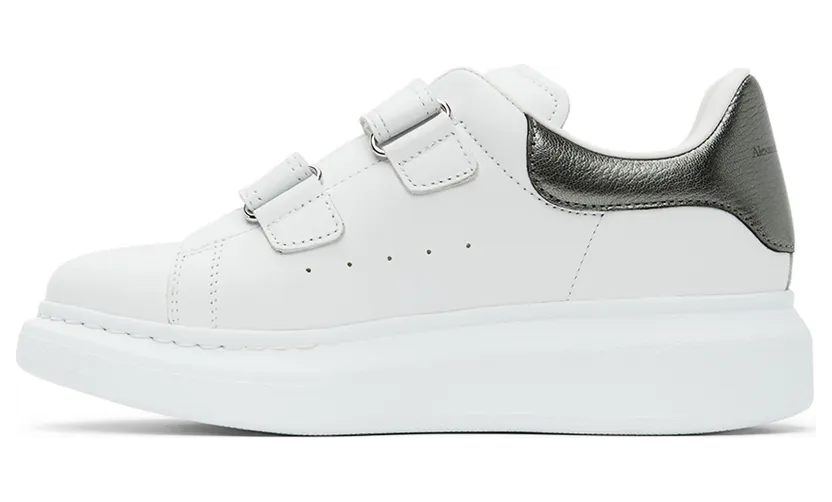Alexander McQueen Kids White & Gold Oversized Velcro Sneakers (687070WIAHF) (3)