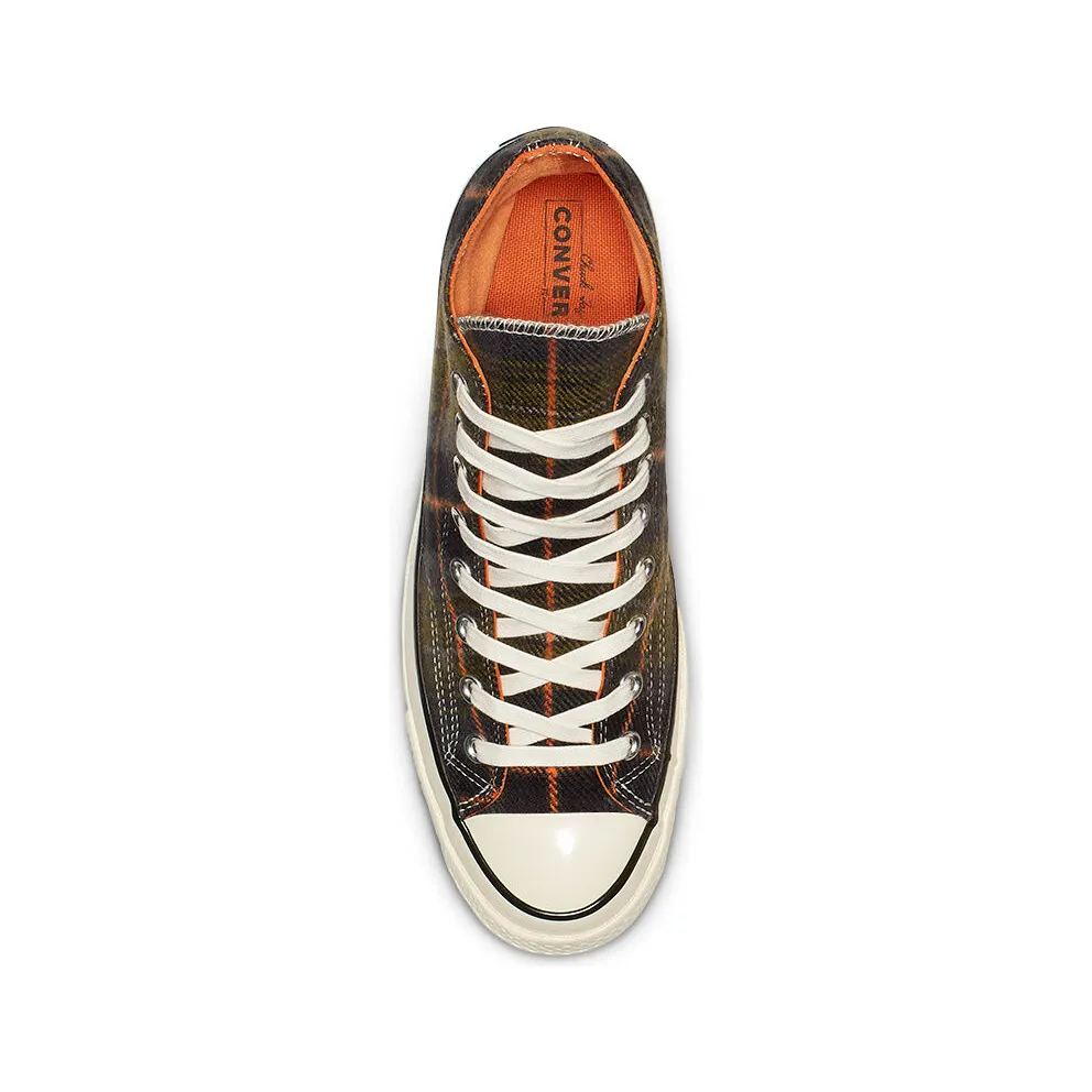 Converse Chuck Taylor All-Star 70s Hi Plaid Pack Medium Olive Medium Olive/Campfire Orange-Egret (162404C)