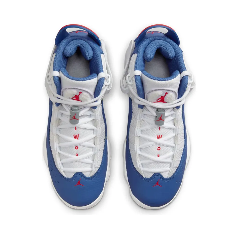 Jordan 6 Rings White University Red Light Steel Grey True Blue (323419-140)