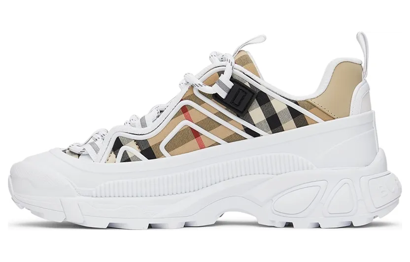 Burberry Kids Beige & White Vintage Check Sneakers (8047532) (3)