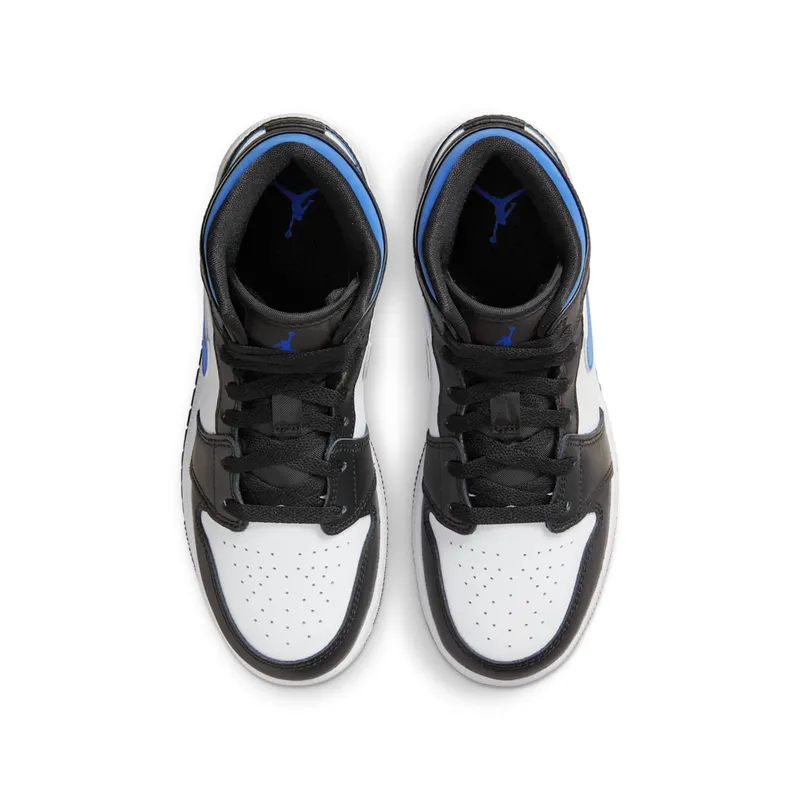 Air Jordan 1 Mid White Black Royal (GS) (554725-140)
