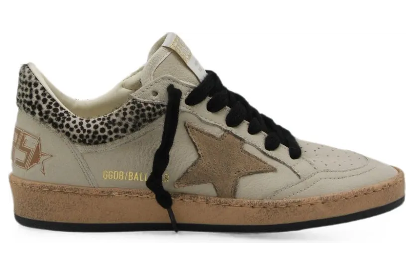 Golden Goose Ball Star Leopard Print Beige Cream Black