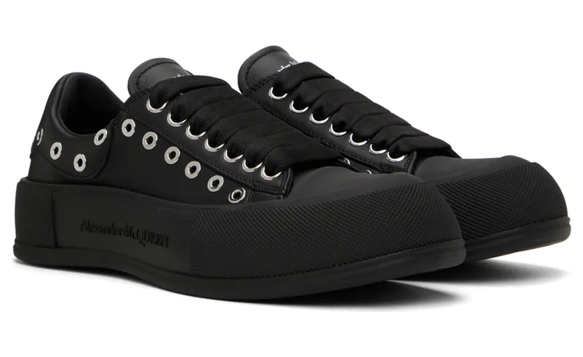 Alexander McQueen Black Plimsoll Sneakers (729539WIATD) (4)