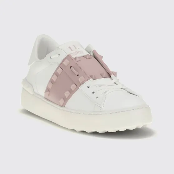 Valentino garavani Rockstud Untitled Sneakers in Smooth Leather with Studs White 1 (S0A01LTU834)