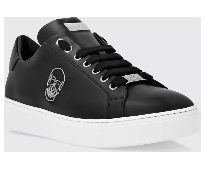 Philipp plein Skull Print Smooth Leather Low-Top Sneakers White 1 (LADSUSC0789PLE005N0102)