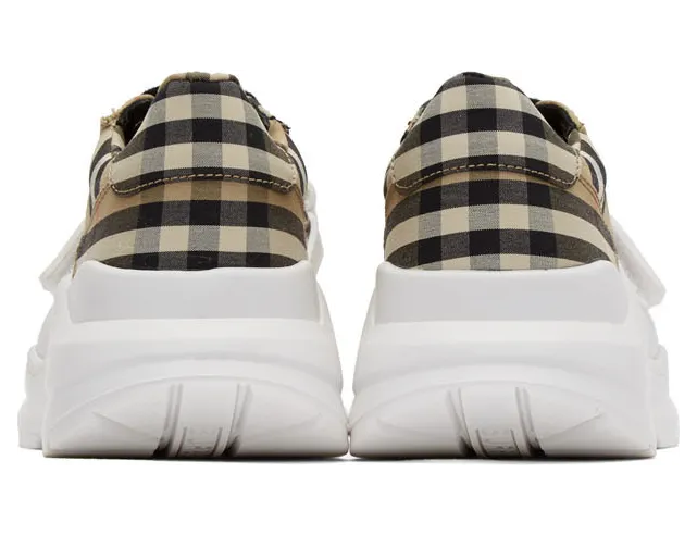 Burberry Beige Check Regis Sneakers (8020281) (4)